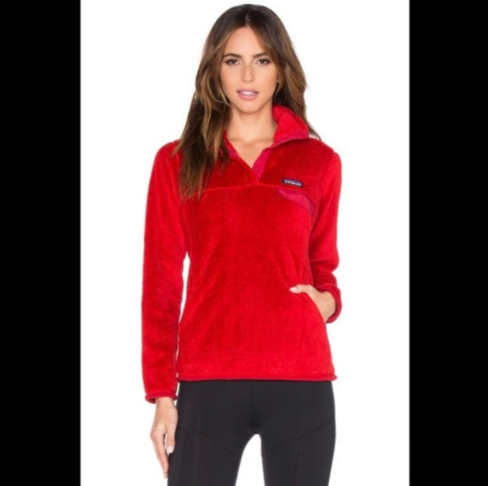 Patagonia Women's Red Re-Tool Snap-T Fleece Pullover Small